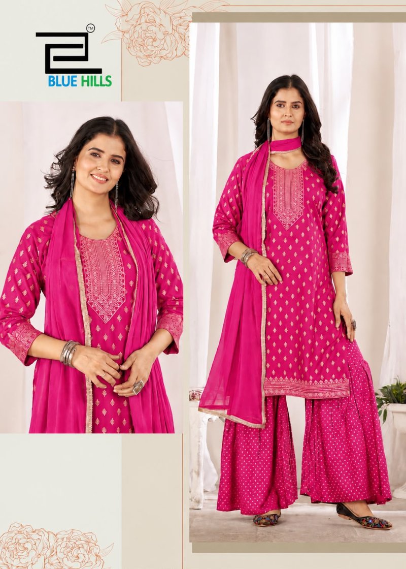 Karwa Chauth By Blue Hills Rayon Kurti With Bottom Dupatta